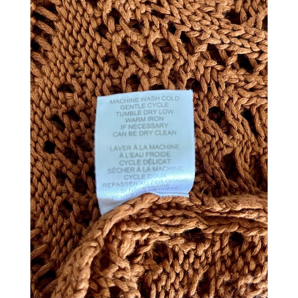 CHELSEA & THEODORE Women's Rust Long Acrylic Cardigan Sweater-PETITE SMALL - Picture 5 of 6